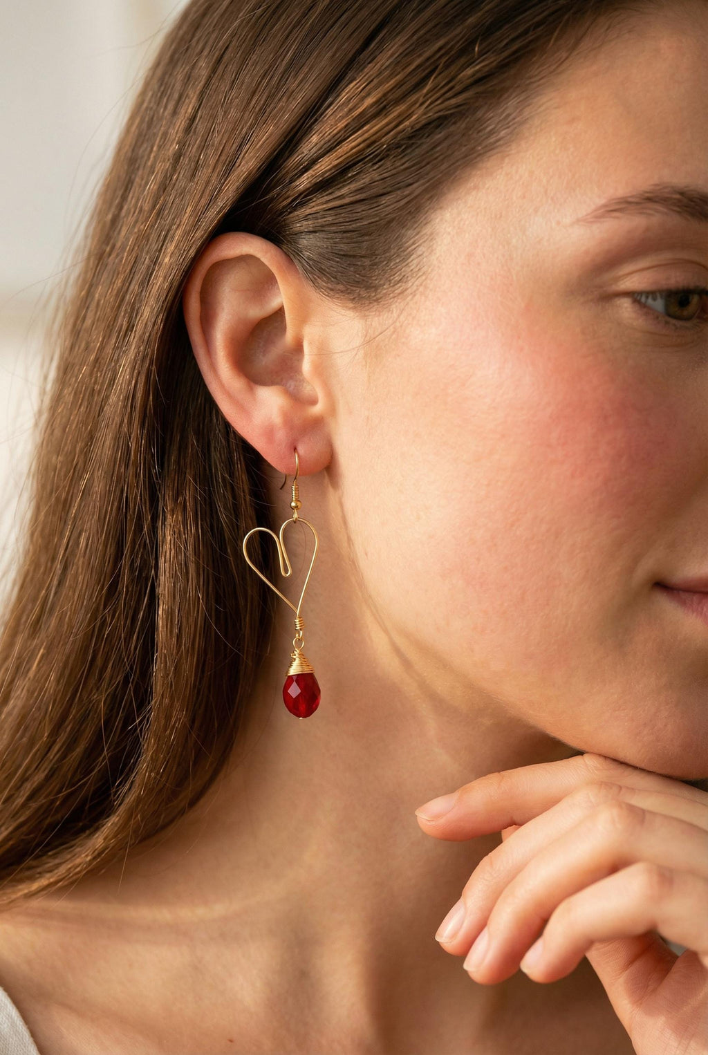 HEART HOOP EARRING, Dainty earrings, Gold Hoops, Gold Heart Hoop Earrings, Gold Filled Heart Earrings, Lovely earrings, Earring hoop thin