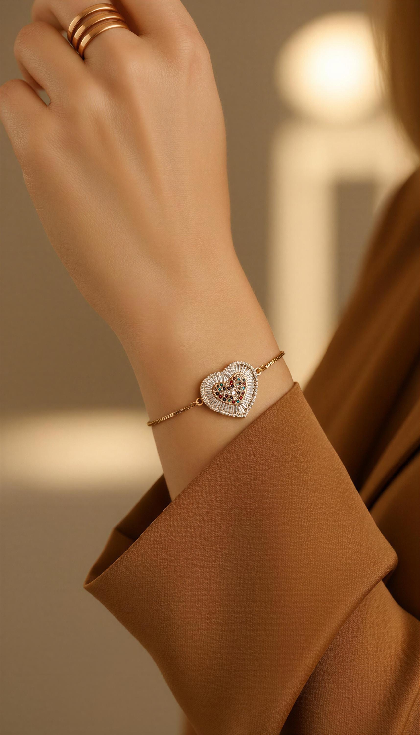 Dainty Heart Chain Bracelet, Mommy Bracelet, Gold Chain Bracelets, Bestfriends Bracelet, valentins gift, Valentine Gifted For Her