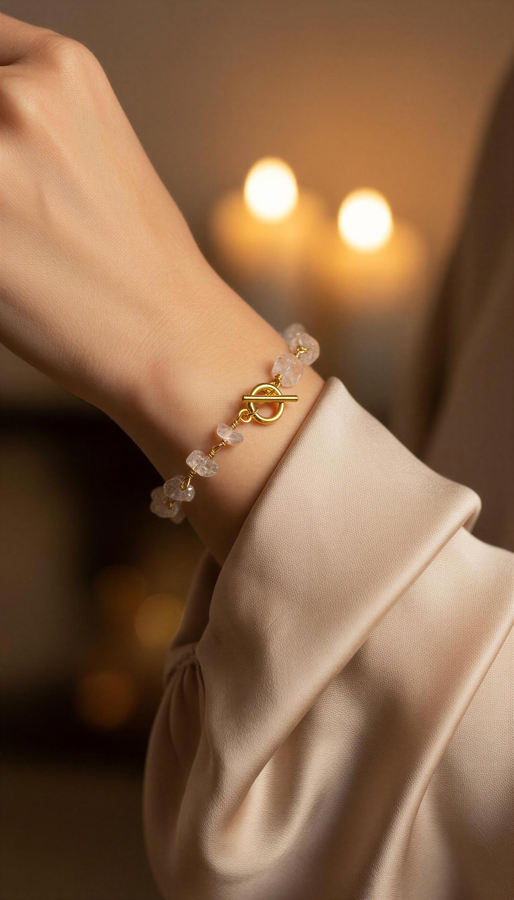Clear Quartz Bracelet, Gold Bracelet Dainty, Gifted bracelet, Customized bracelet, Stone-bracelet, Minimalist bracelet, Delicate bracelet