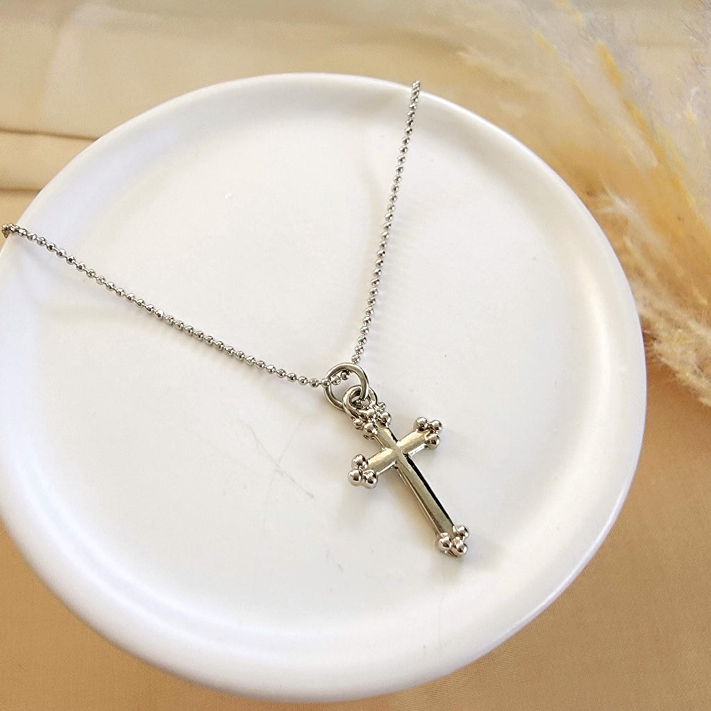 Dainty Cross necklaces Silver, Thin Necklace, Necklace minimalistic, Chain necklace, Baptism Gift,Cross Jewelry, Communion Necklaces