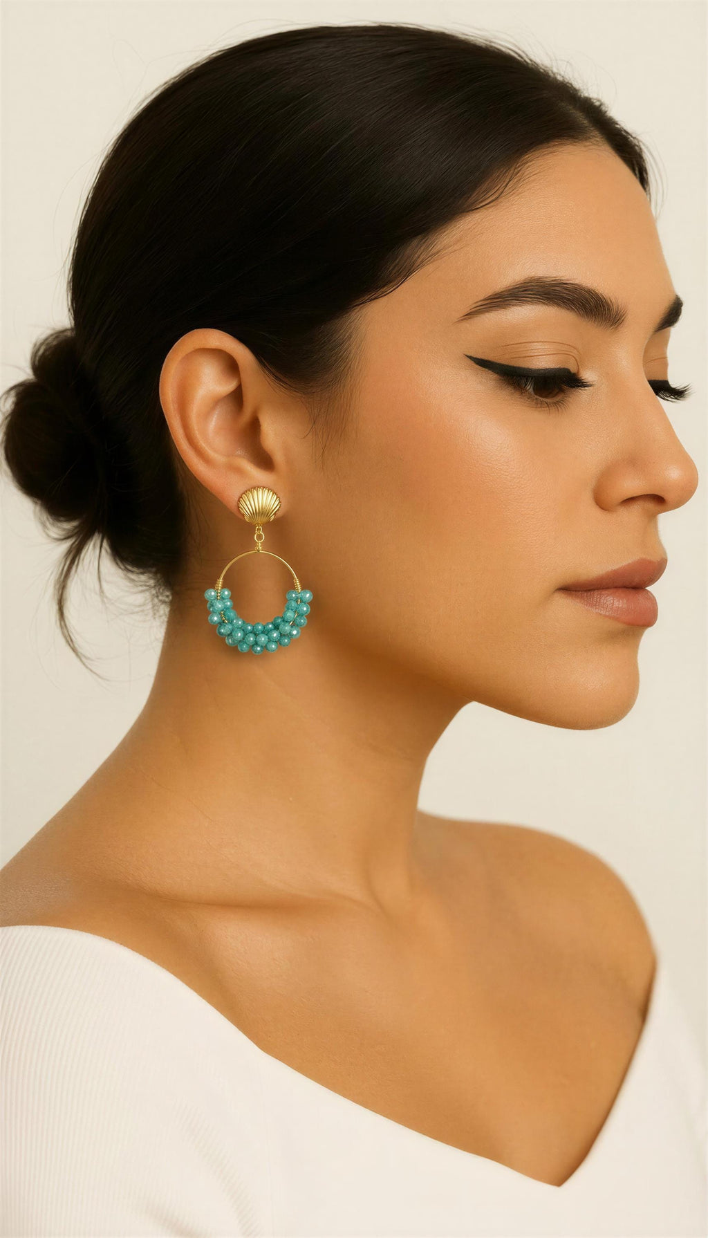 Dainty Thick Earring Hoops, Crystal Hoop Earrings, Gold hoop earrings, Chunky Hoop Earring, Wife Christmas Giftful, Gifting Gifted Mom