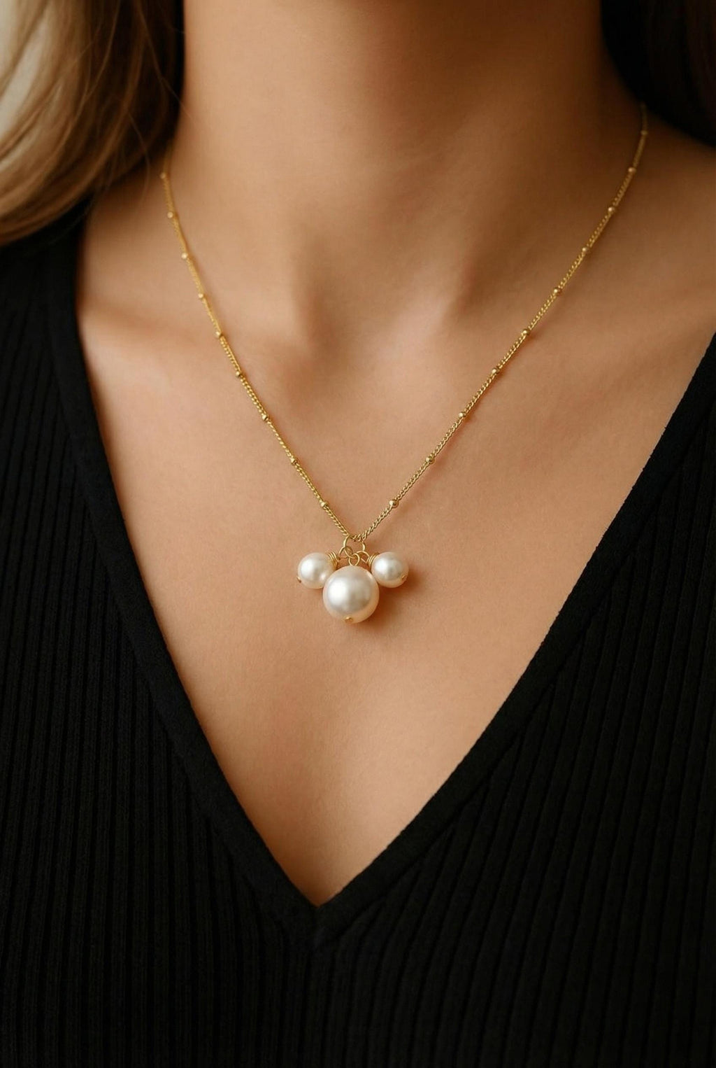 Dainty Pearl Necklace, Gold Pearl necklace, Minimalist necklace, Chain Necklace bridal, Pearl necklace gifted, gifted wedding necklace