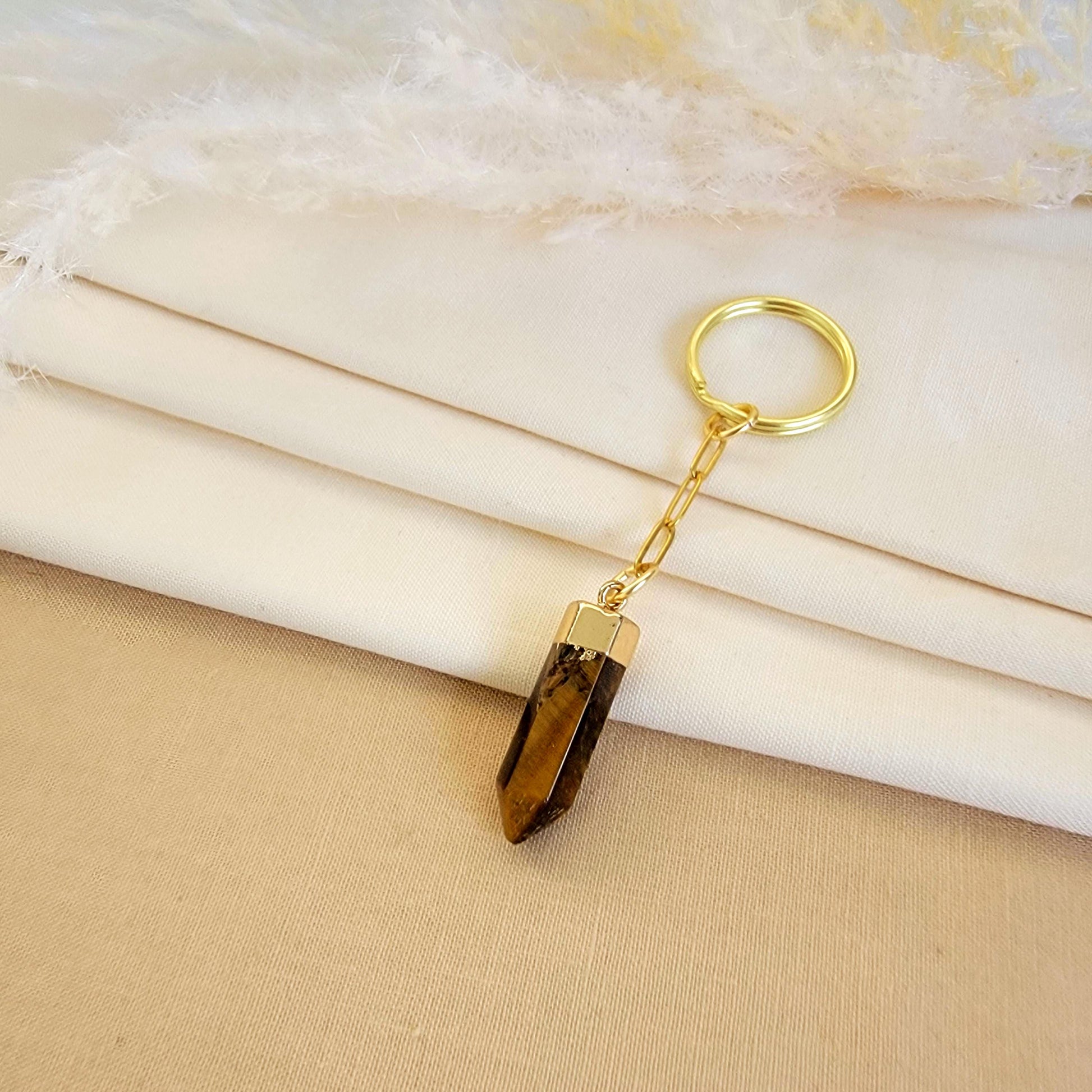 Crystal keyring, Gemstone keyring, Rose Quartz Key Ring, Healing Stone, Charming Keychains, Boho Keychain Gift for Friend, giftful friend