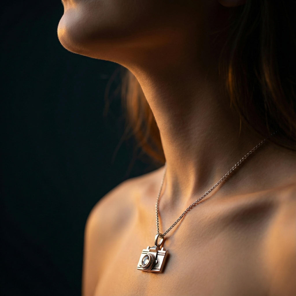 Mini Photo Camera Dainty Necklaces Silver, Thin gold necklace, Necklace minimalistic, Chain necklace, Photo Gift, photographer gıft charm