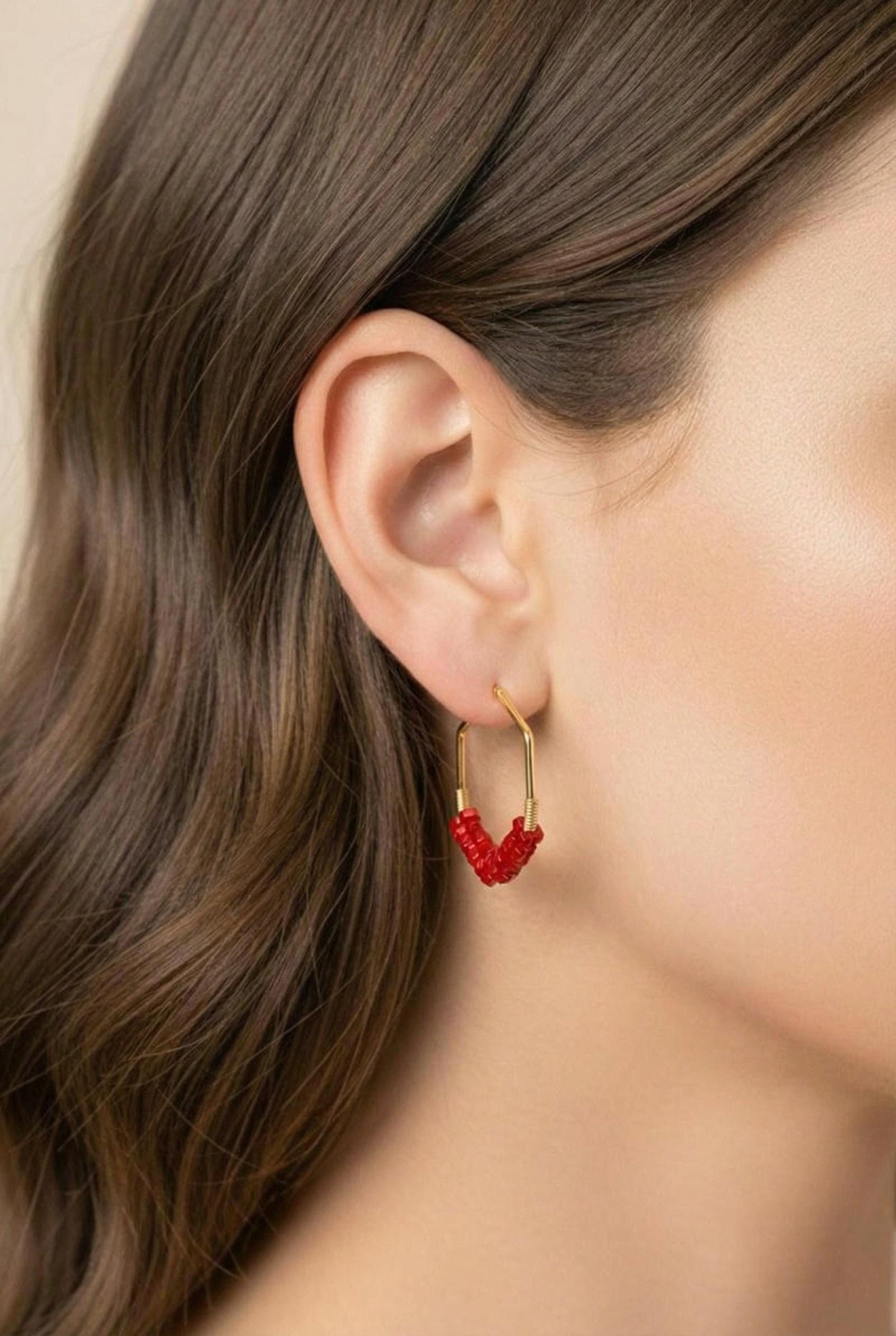 Thick hoop earrings, Gold Dainty hoops, Chunky hoop earrings, Large Hoops Earrings, Geometric Earrings, Gifte-for-her, Gifted earrings