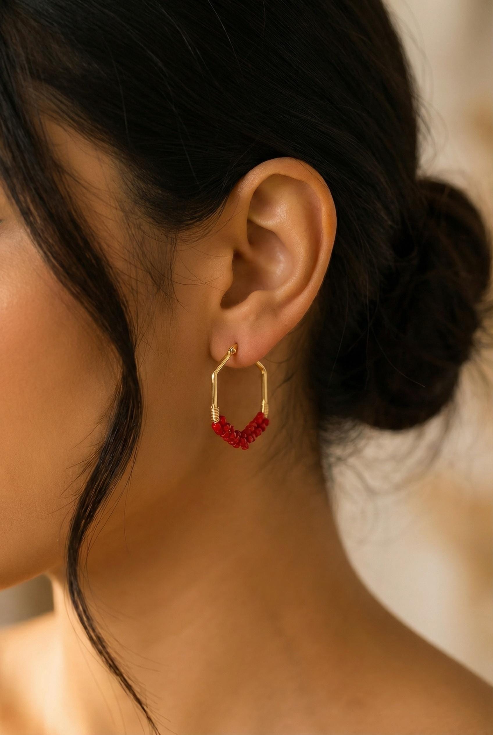 Thick hoop earrings, Gold Dainty hoops, Chunky hoop earrings, Large Hoops Earrings, Geometric Earrings, Gifte-for-her, Gifted earrings