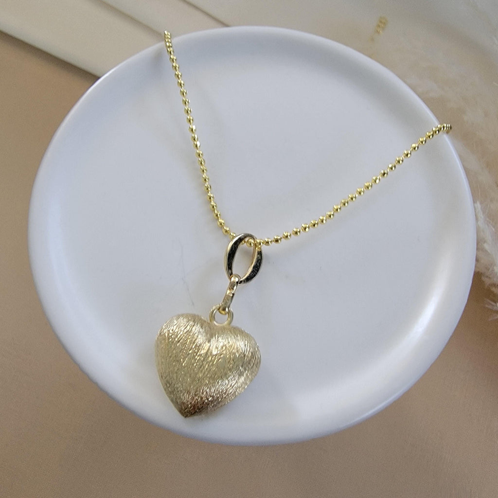 Gold Plated Heart Charm Necklace, Dainty Necklace, Minimalist necklace, Love Necklace, Charm Necklace, Gift for her, Everyday Necklace