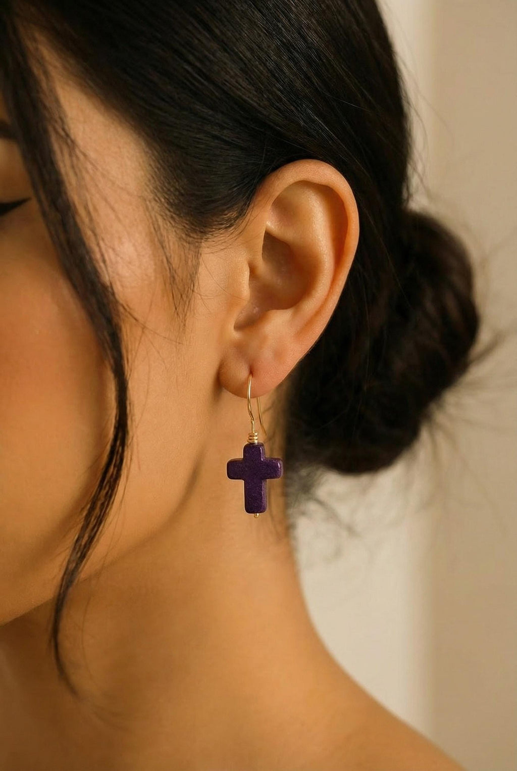 Cross Earrings, Dainty Earrings, Dropping earring, Minimalistic Earrings, Religiously Christian-Giftful, Faithful jewelry, Gifts for-her