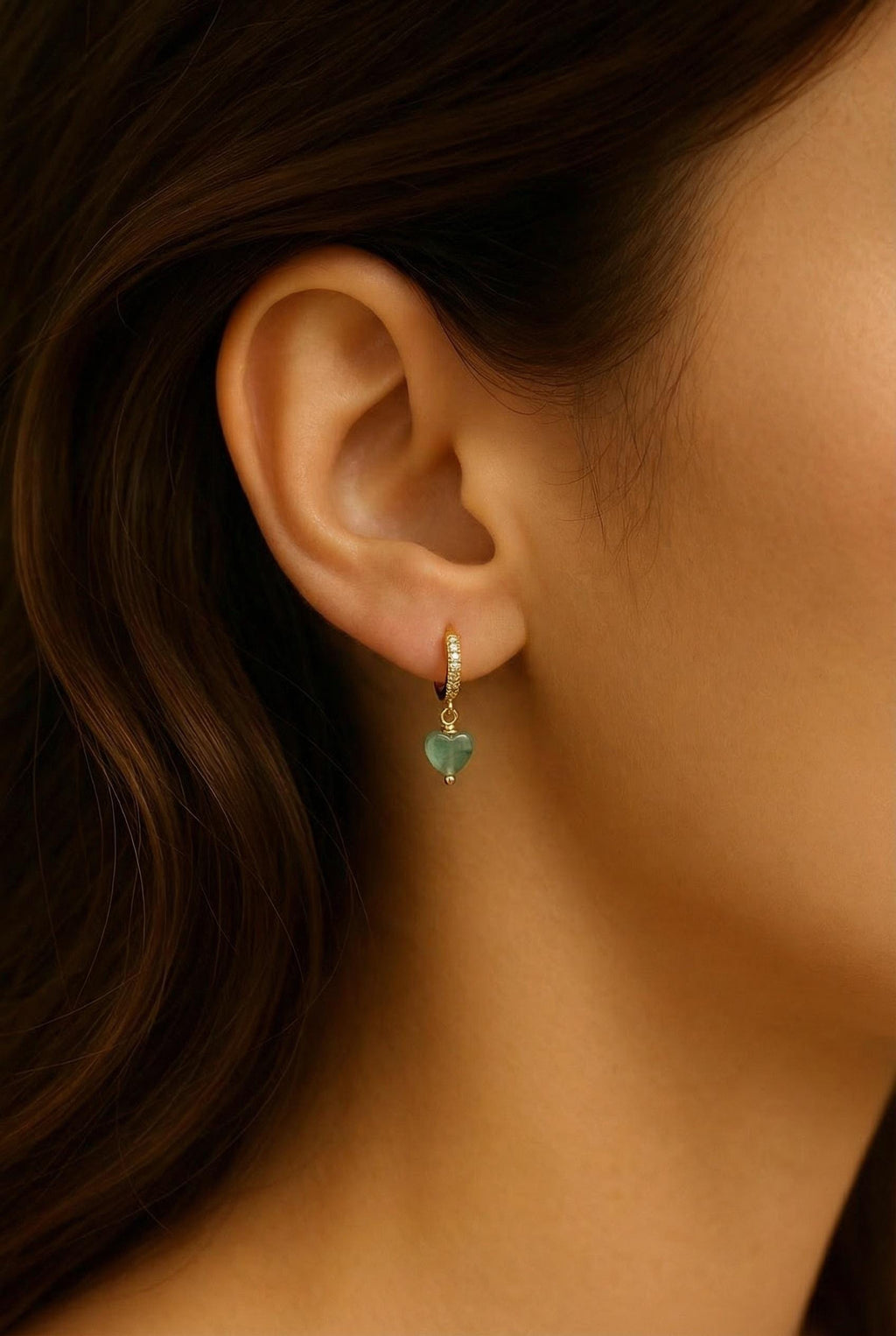 Dainty hoop earrings, Hoop huggies earrings, Minimalistic earrings hoop, Tiny hoop earrings, Birthstone stone earrings, Heart hoop earrings
