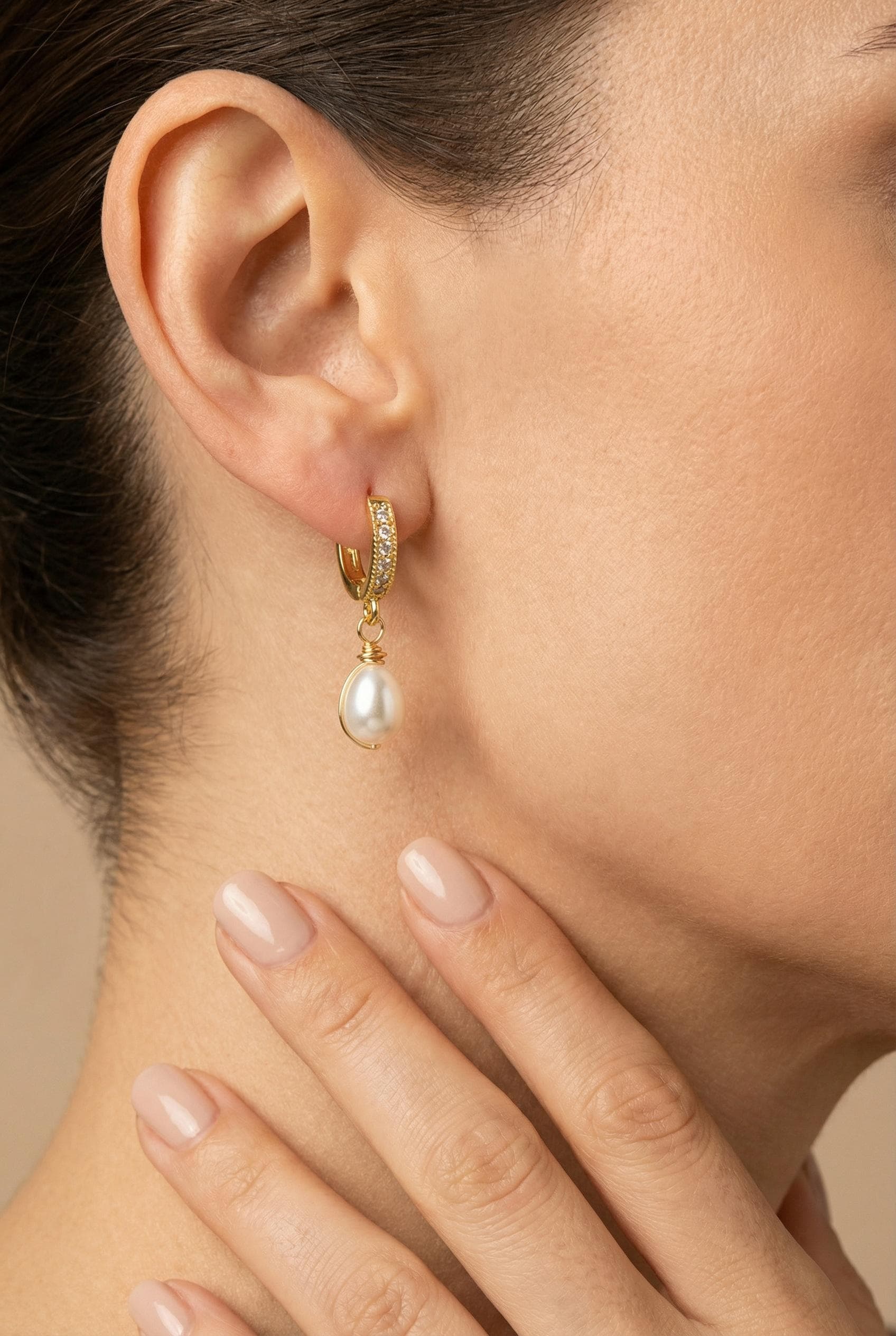 Pearl Earring Hoops, Dainty Hoop Earring, Earring Hoop Huggie, Minimalistic Earrings Hoop, Dainty earrings, Bridal Wedding-earrings Wedding