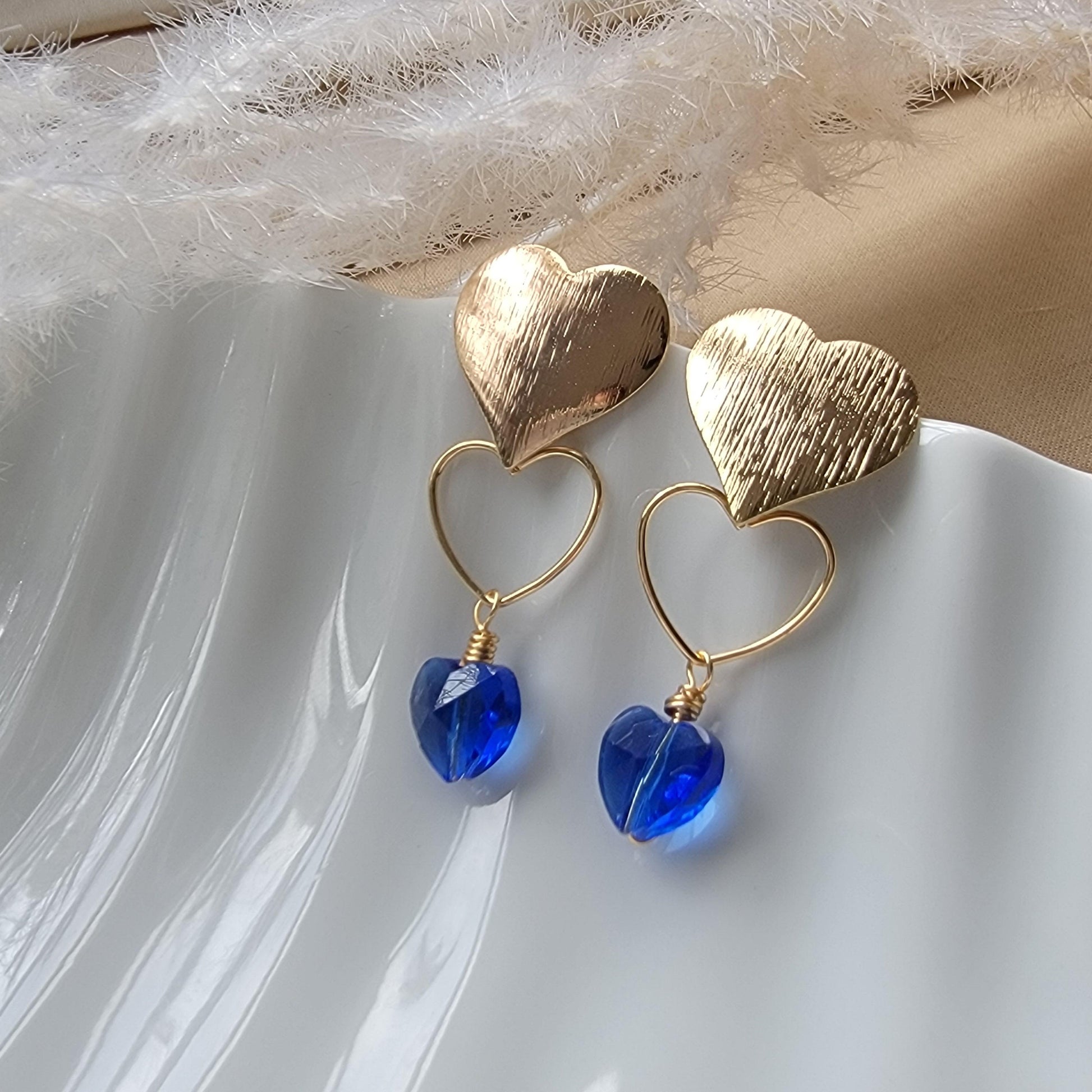 Dainty Earrings, Drop Heart earrings, Earrings Drops, Dropping Earrings, Tiny Gold Earring, Earrings Lovely, Mom-gifted, gifts for-her
