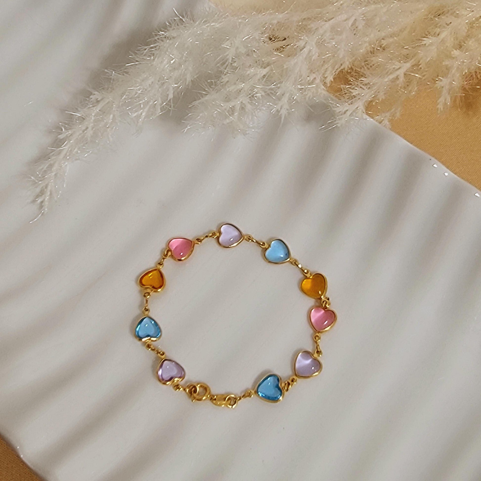 Dainty Heart Chain Bracelet, Mommy Bracelet, Gold Chain Bracelets, Bestfriends Bracelet, valentins gift, Valentine Gifted For Her