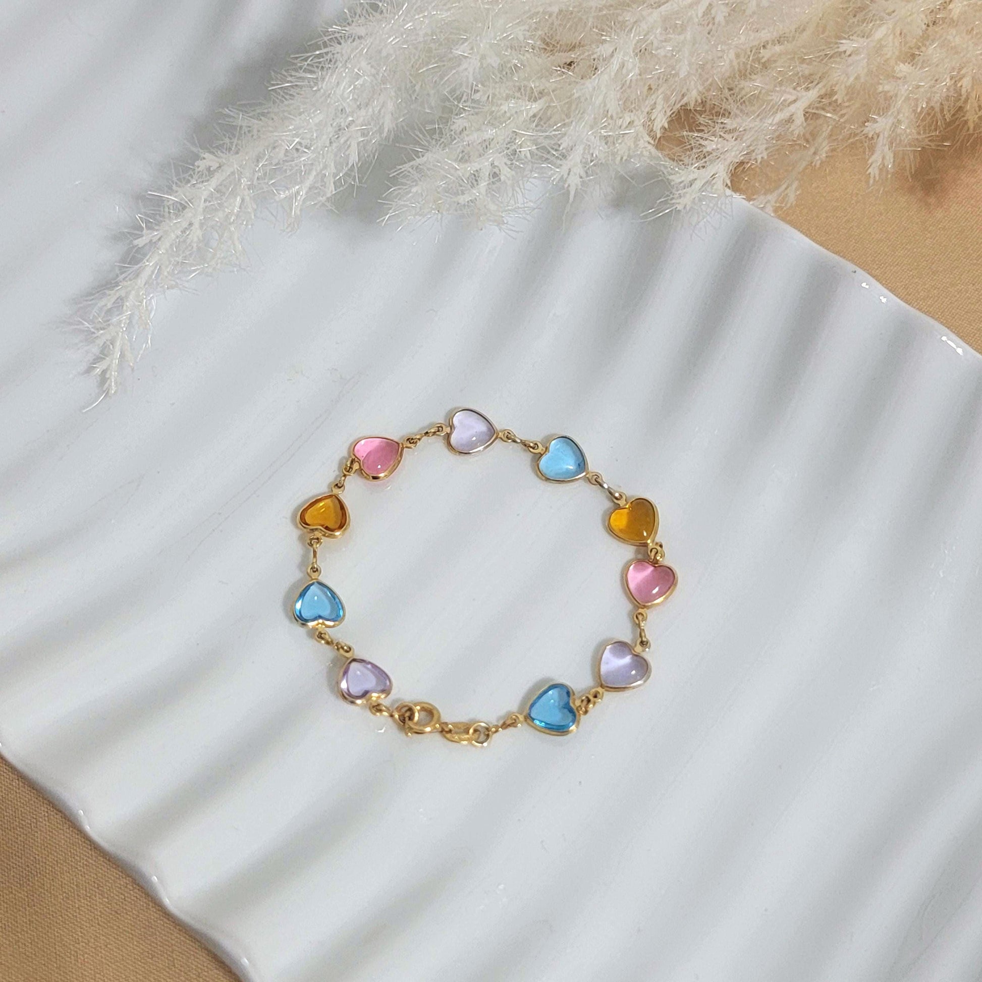 Dainty Heart Chain Bracelet, Mommy Bracelet, Gold Chain Bracelets, Bestfriends Bracelet, valentins gift, Valentine Gifted For Her