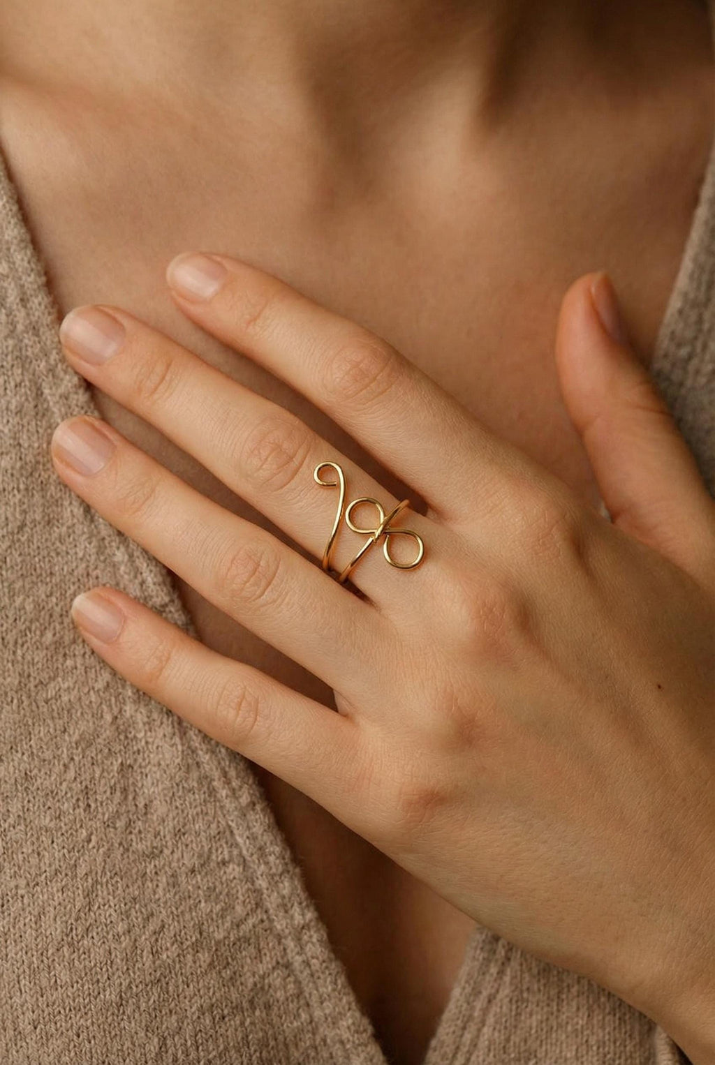 Dainty Infinity Rings, Thin Gold Ring, Ring wired, Wired Wrapped Rings, Infinity Promise Ring, Thin Infinity Ring, Infinity Knot Midi ring,