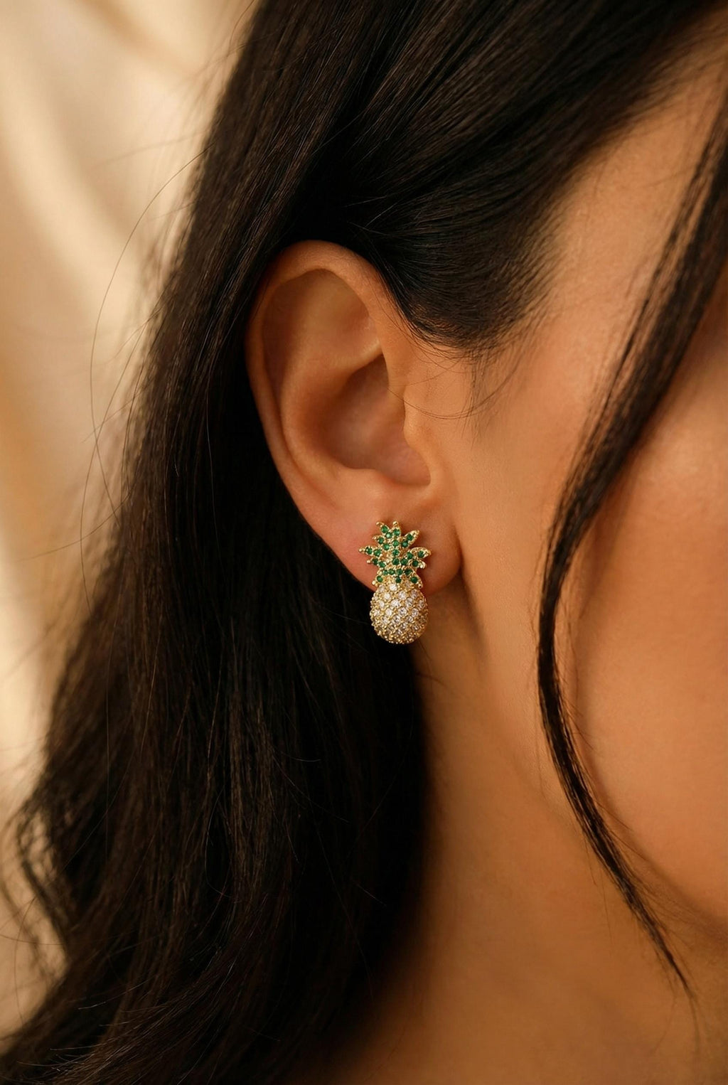 Dainty Pineapple Stud Earrings, Fruits earring, Tiny Earring Stud, Mini tiny minimalist, Small earrings, Gifts for-Her, Wife gift, women