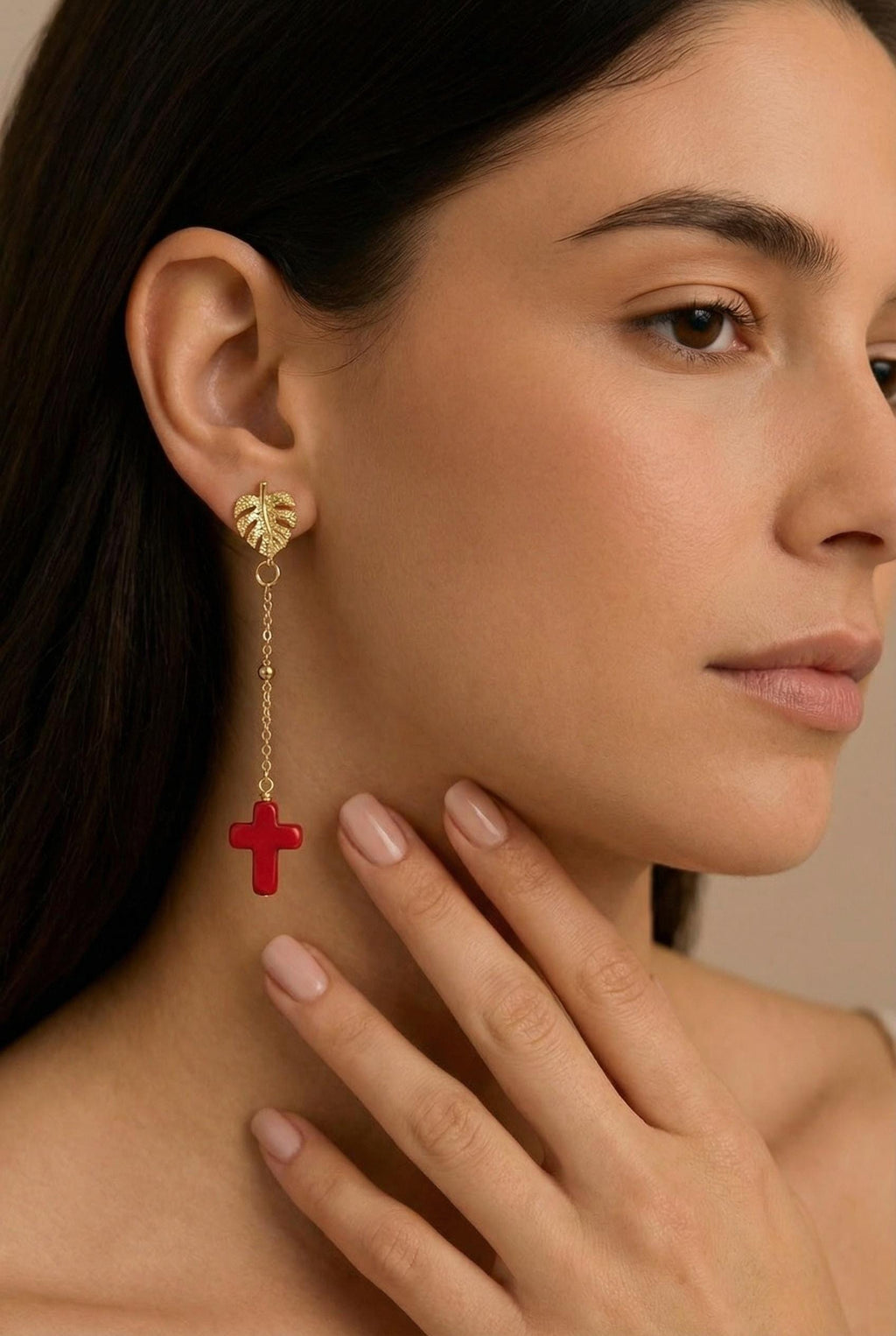 Dainty gold earrings, Dainty Earrings Chain, Thread chain Cross earrings, Earrings-chains, Minimalistic earrings, Earrings Threaders,