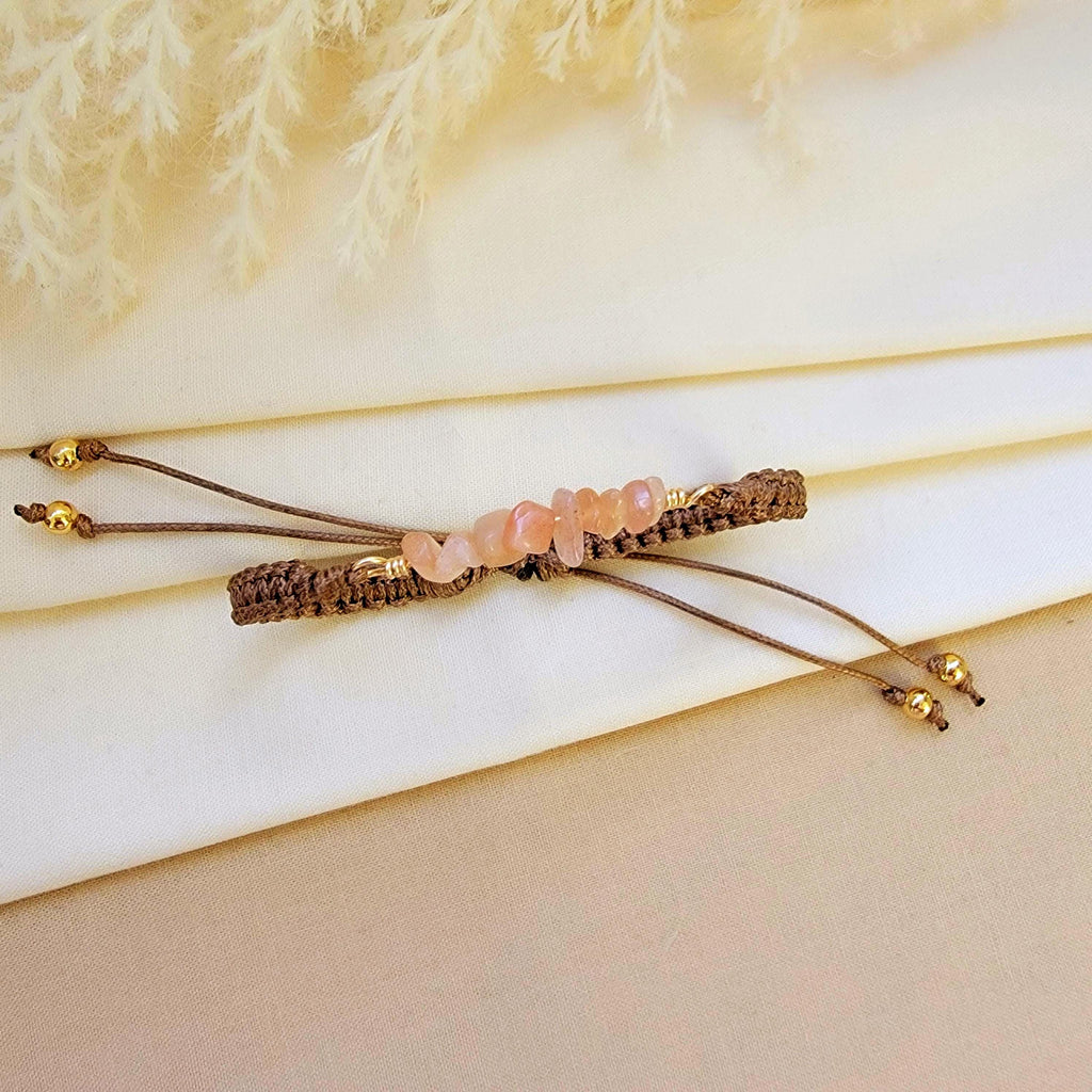 Peach Orange Sunstone Bracelet, Bracelet Dainty, Natural Sunstone stone Bracelet, Crystal Bracelet, Minimalist bracelet, gifts for-her wife