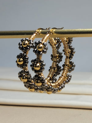 Daisy Hoops Earrings