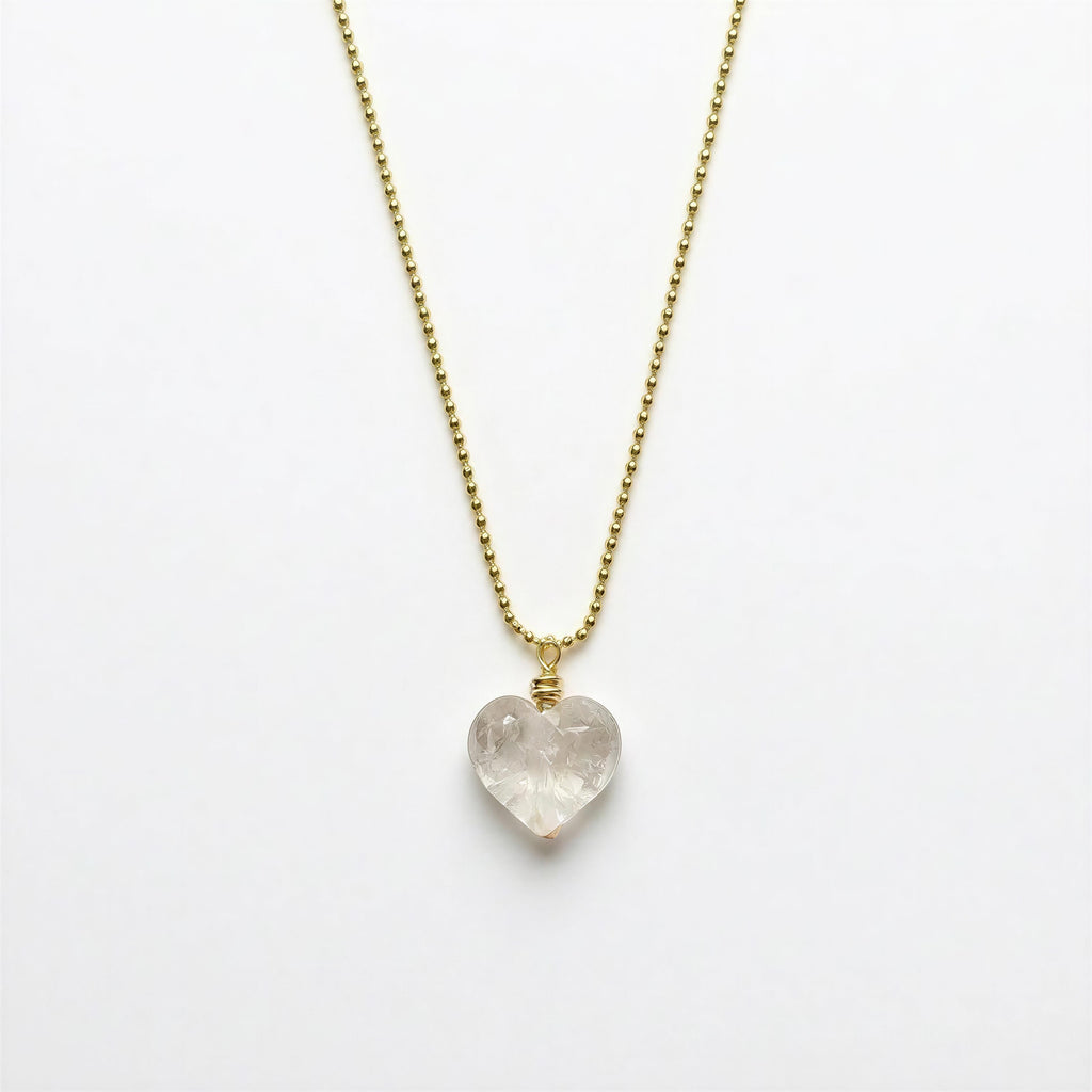 Heart Clear quartz necklace