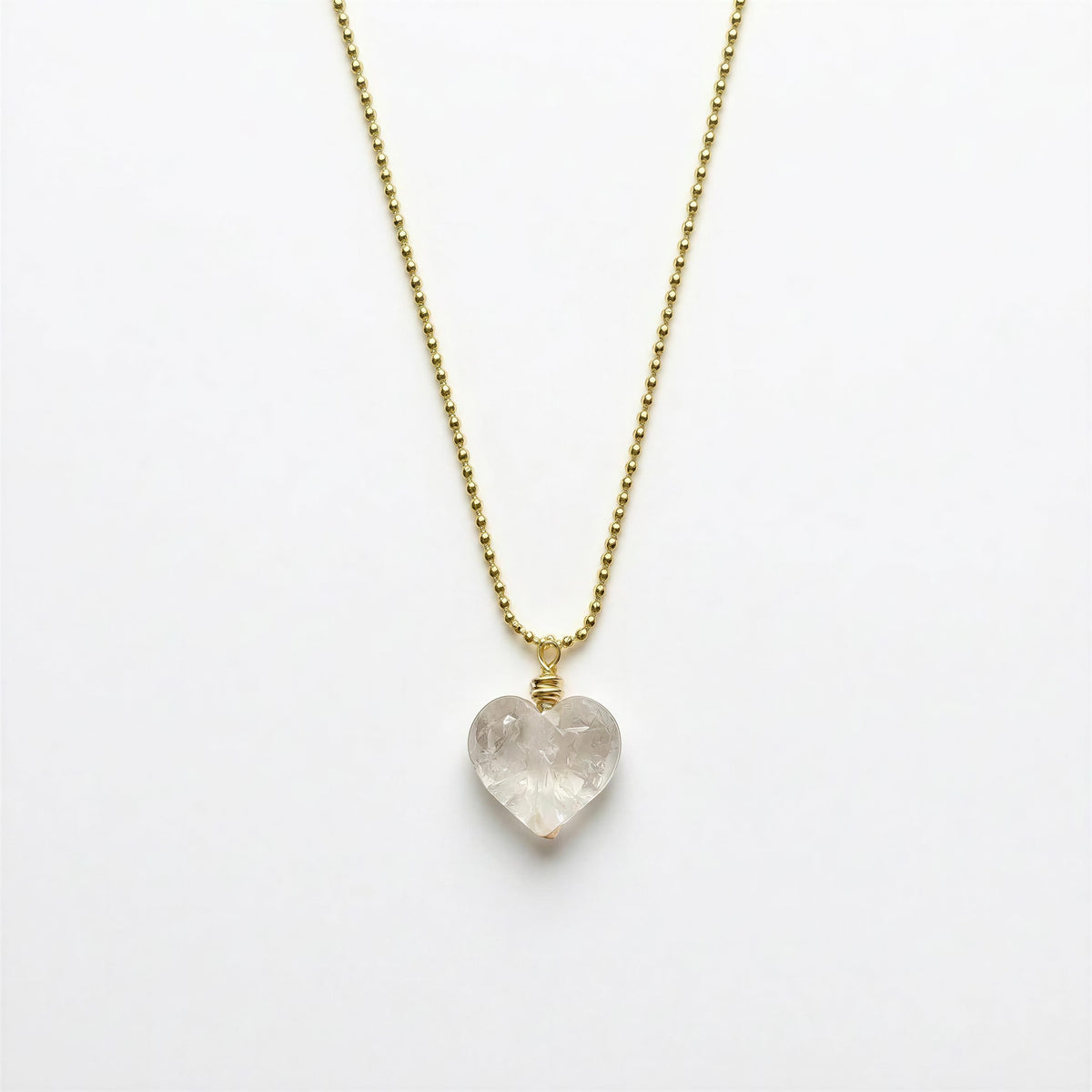 Heart Clear quartz necklace