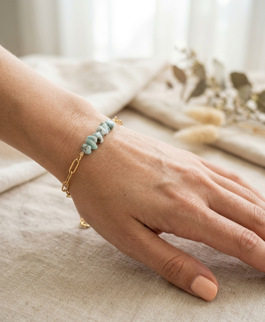 Natural Larimar Bracelet