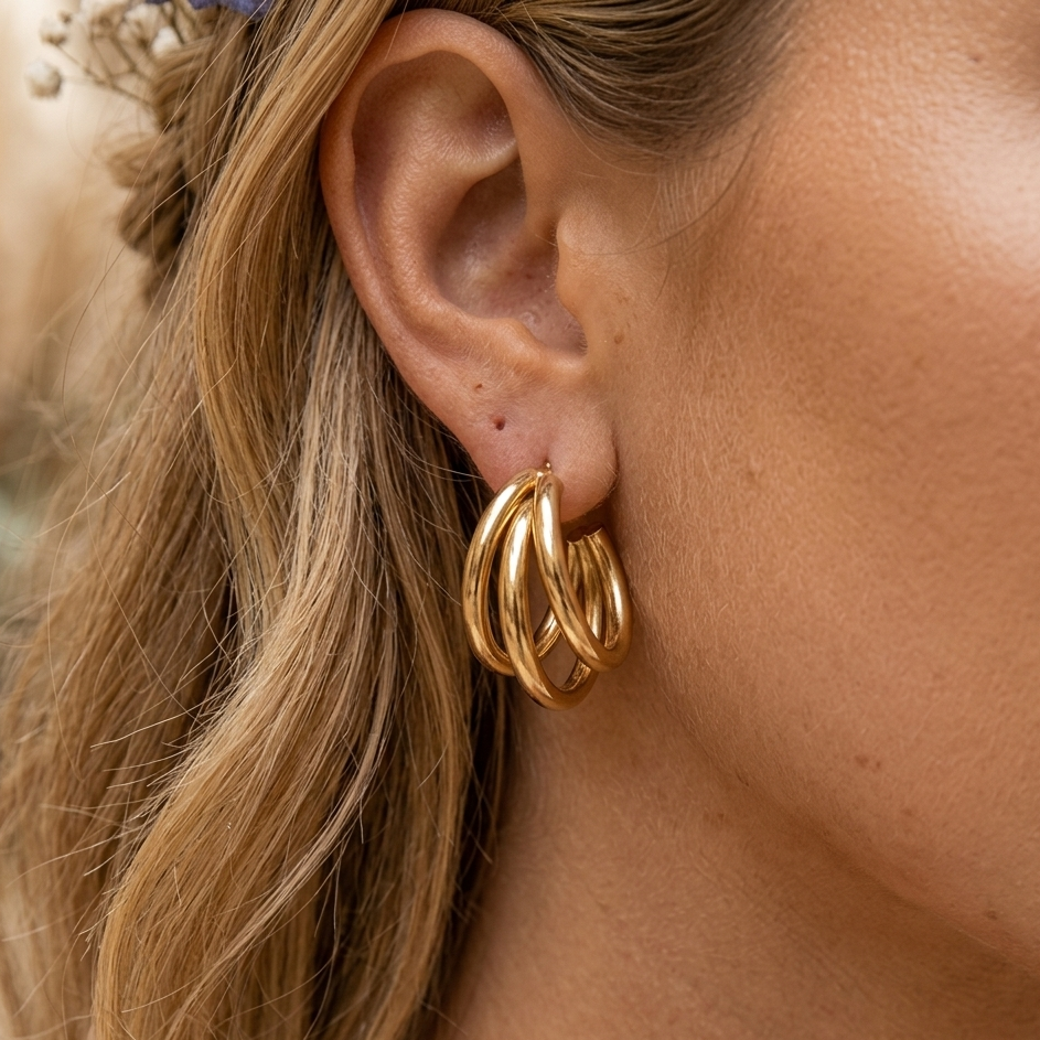 Triple Hoop Earrings