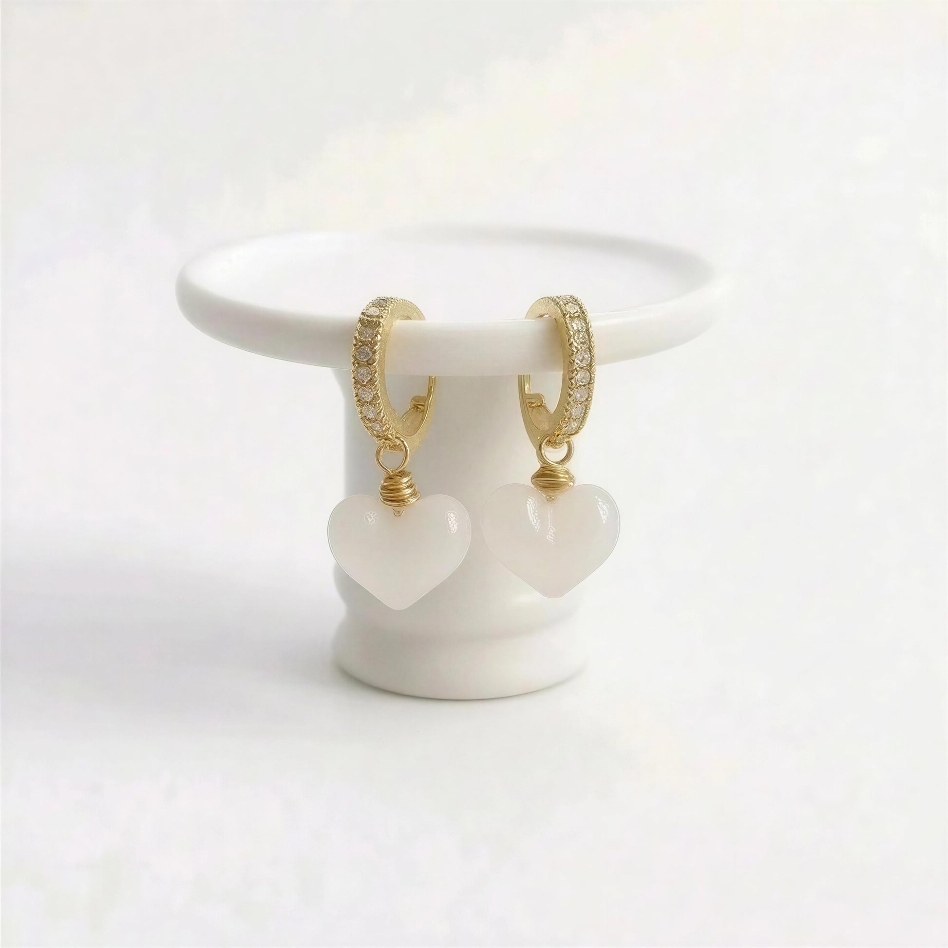 Clear quartz Heart earrings