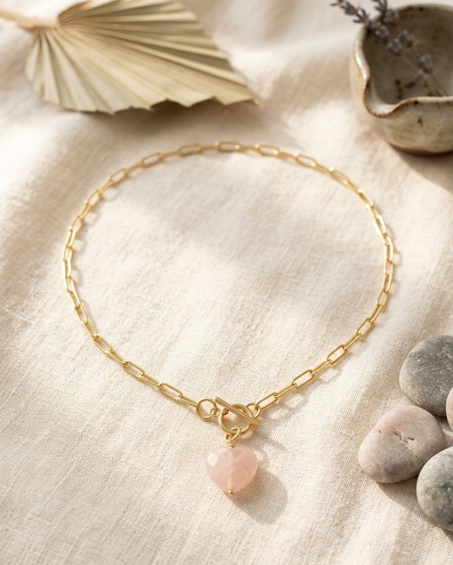 Rose quartz necklace