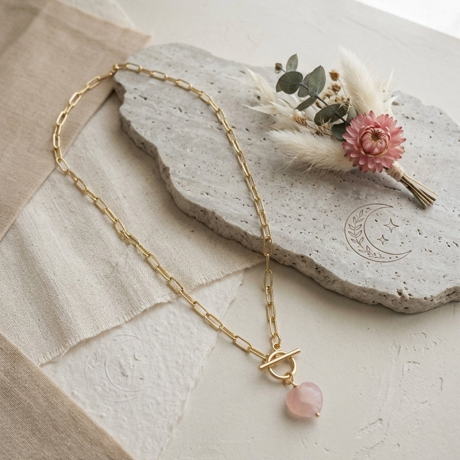 Rose quartz necklace