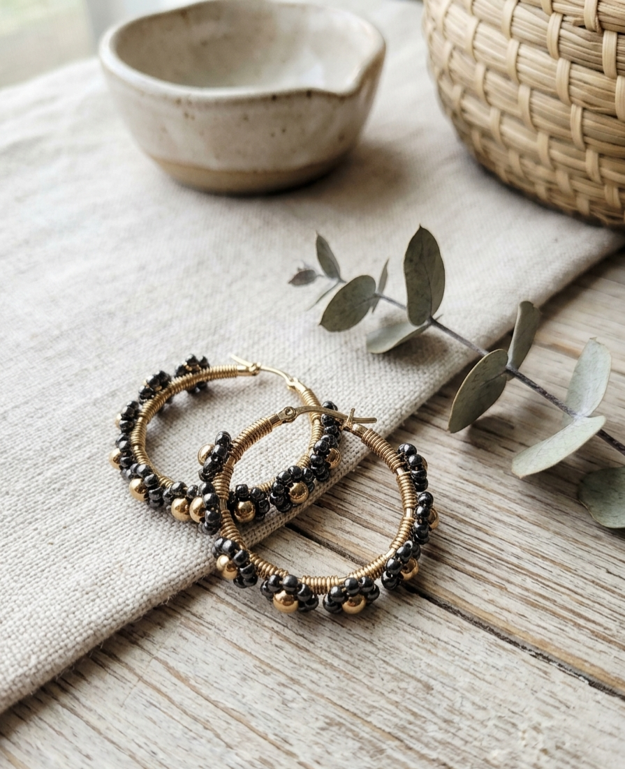 Daisy Hoops Earrings