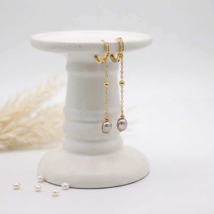Freshwater pearl Hoops