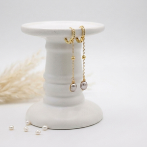 Freshwater pearl Hoops