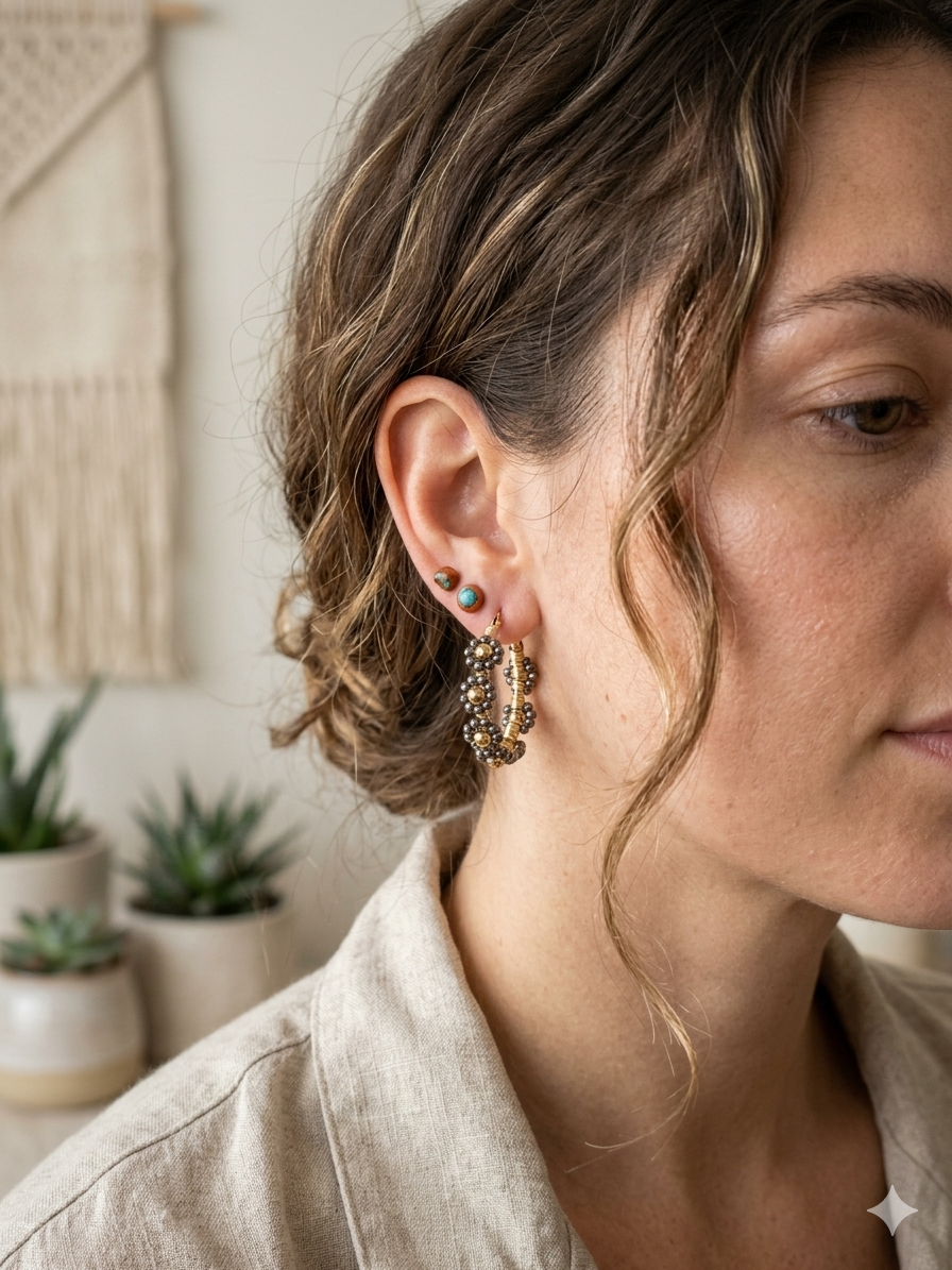 Daisy Hoops Earrings