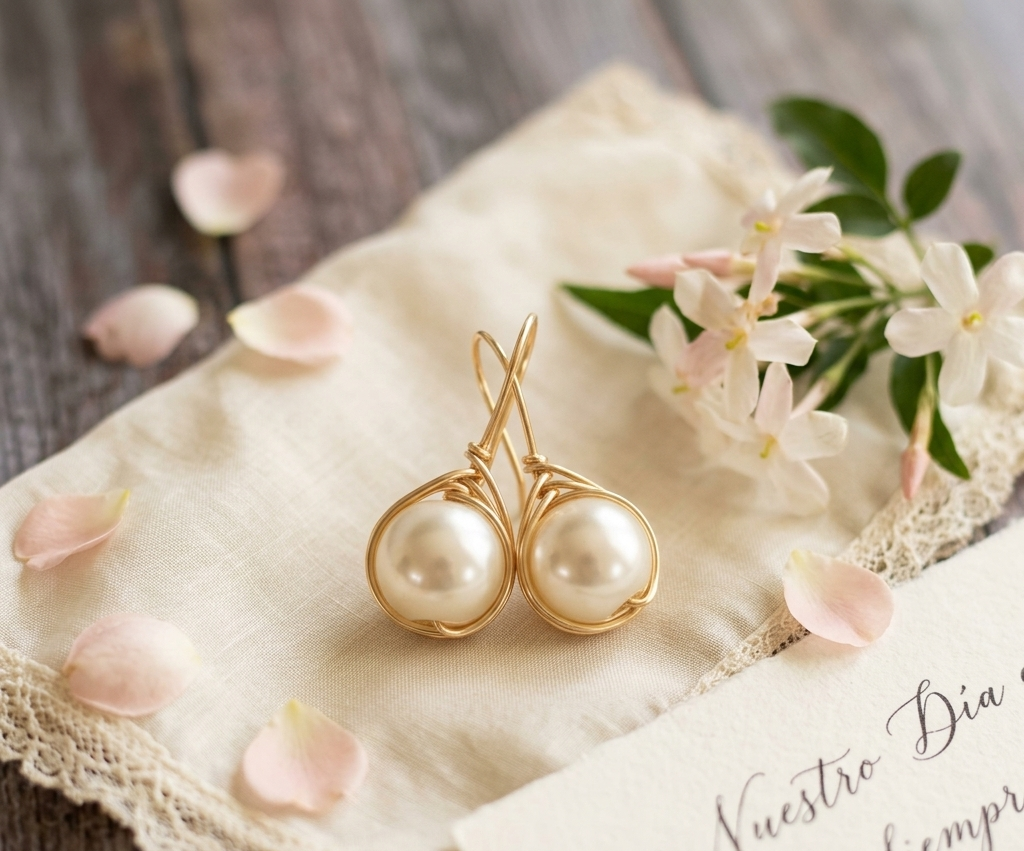 Large pearl drop earrings