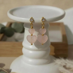 Rose Quartz Heart earrings