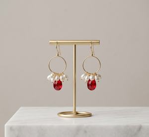Pearl Hoop Earrings Gold
