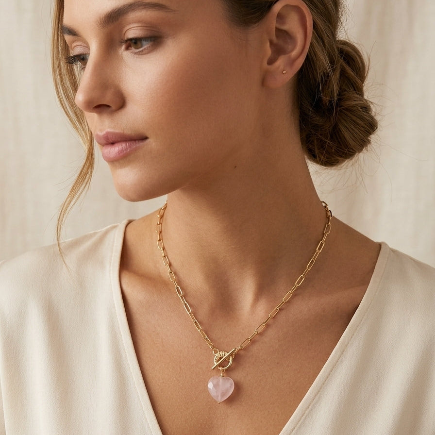 Rose quartz necklace