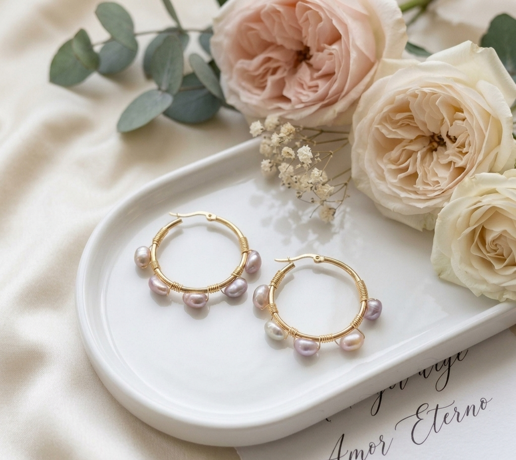 Natural pearls Hoops